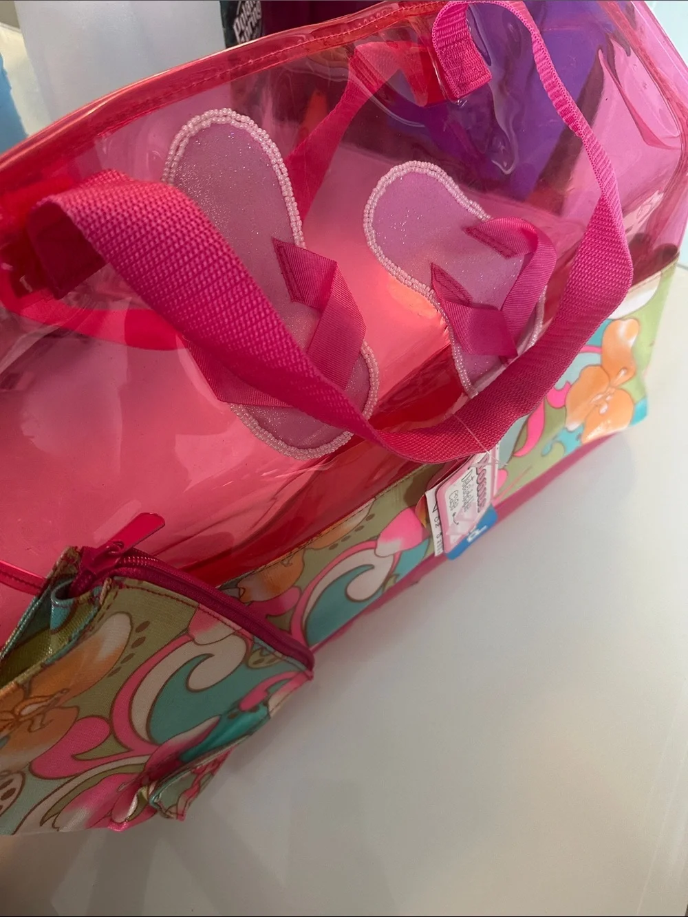 Kids' Pink Heart Clear Tote Bag - Cute Carryall